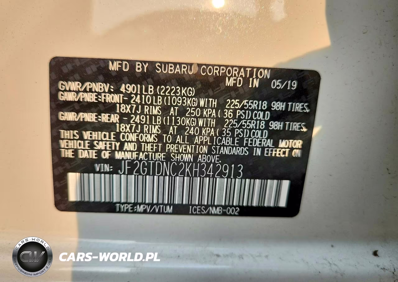 2019 Subaru Crosstrek Limited VIN:JF2GTDNC2KH342913 - 13