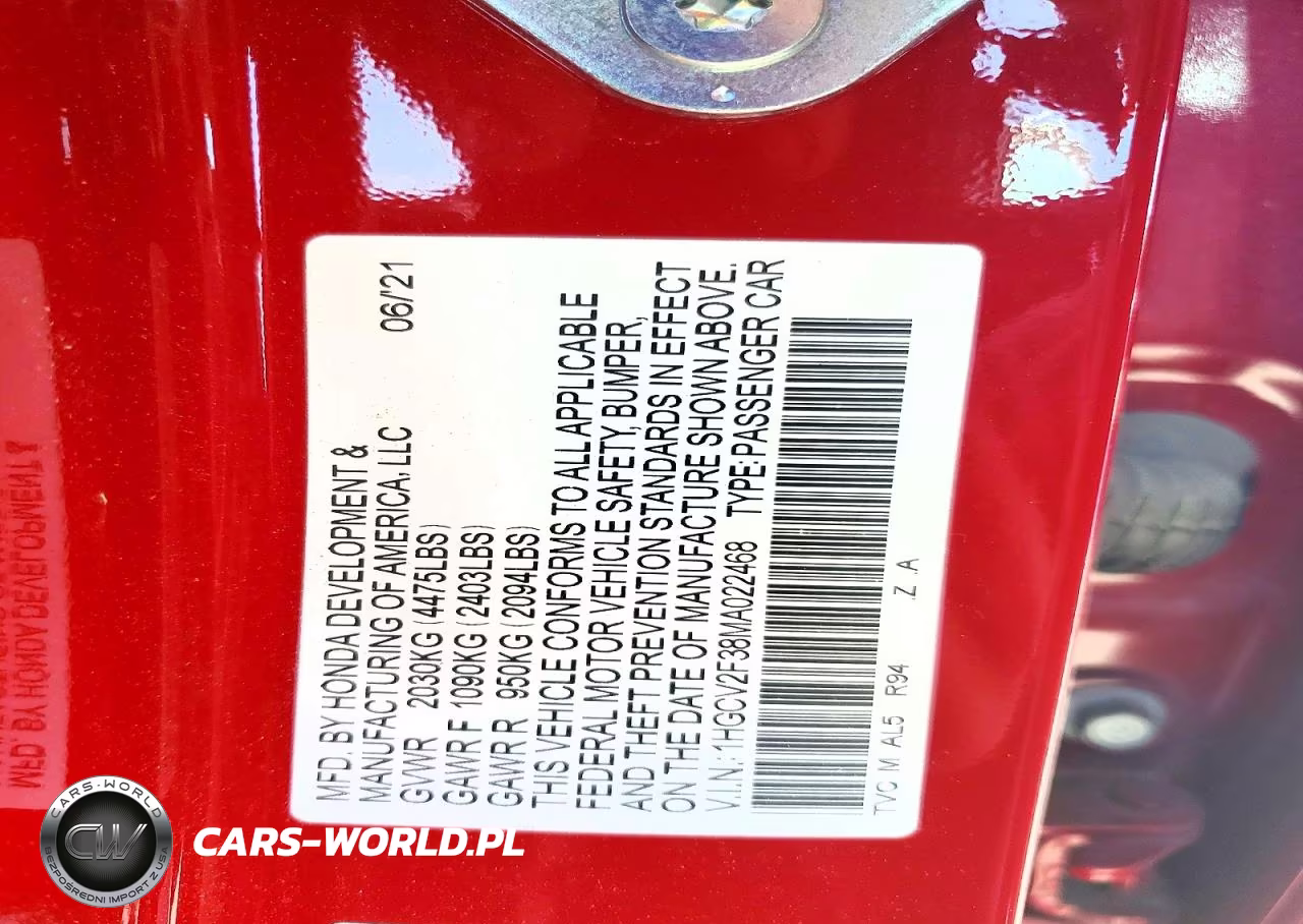 2021 Honda Accord Sport VIN:1HGCV2F38MA022468 - 12