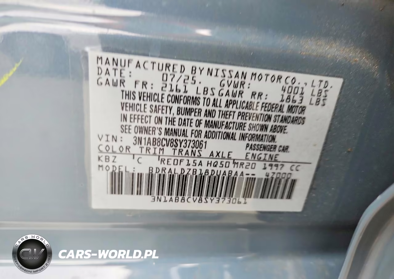 2025 Nissan Sentra Sv VIN:3N1AB8CV8SY373061 - 13