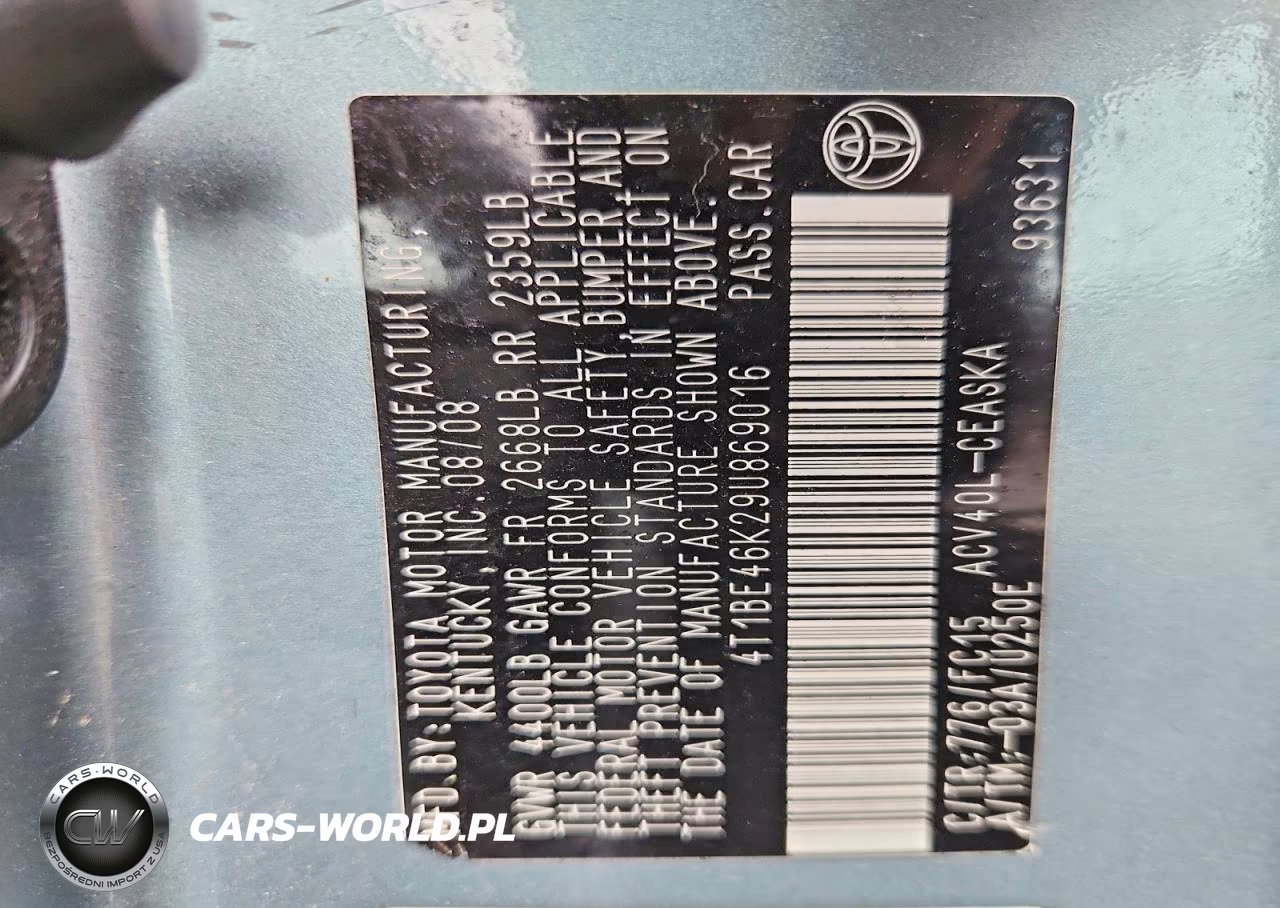 2009 Toyota Camry Se VIN:4T1BE46K29U869016 - 12