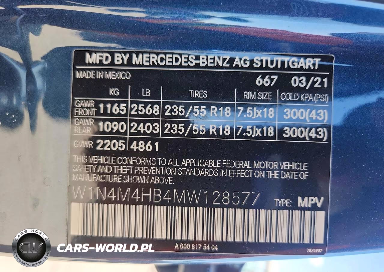 2021 Mercedes-Benz Glb 250 4Matic VIN:W1N4M4HB4MW128577 - 13