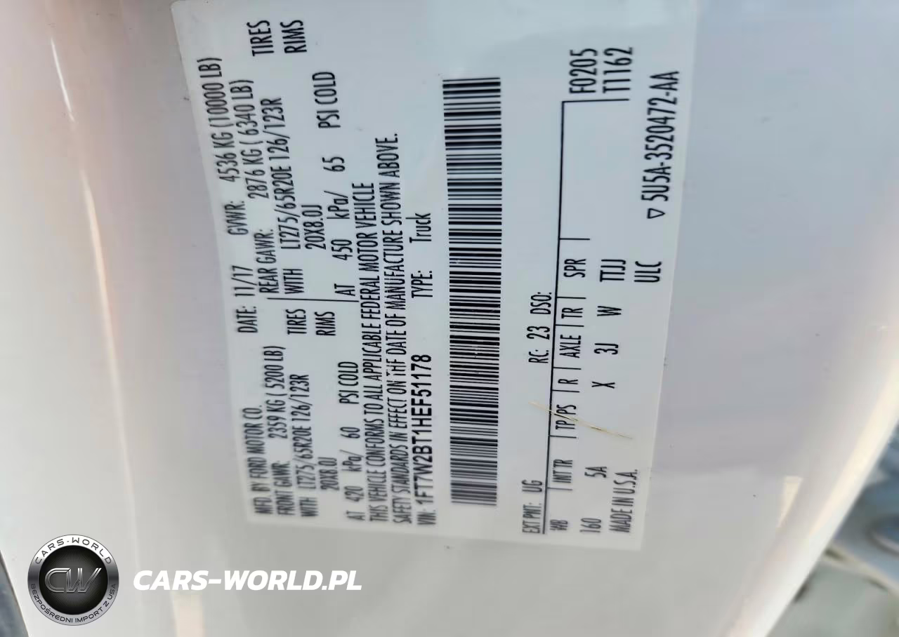 2017 Ford F250 Super Duty VIN:1FT7W2BT1HEF51178 - 13