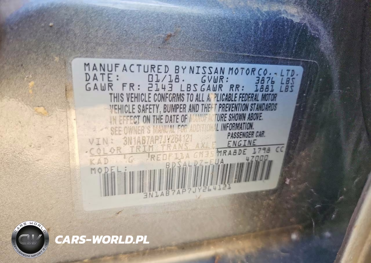 2018 Nissan Sentra Sv VIN:3N1AB7AP7JY264121 - 12