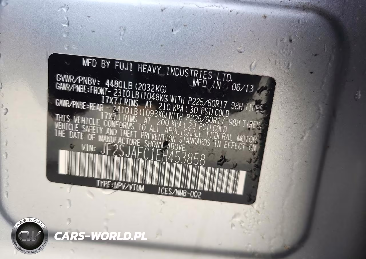2014 Subaru Forester 2.5I Premium VIN:JF2SJAEC1EH453858 - 12