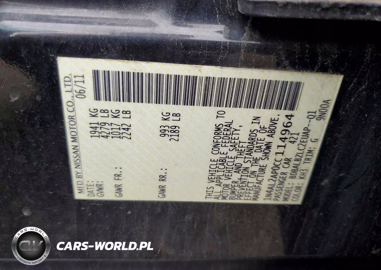2012 Nissan Altima 2.5 VIN:1N4AL2AP0CC114964 - 13