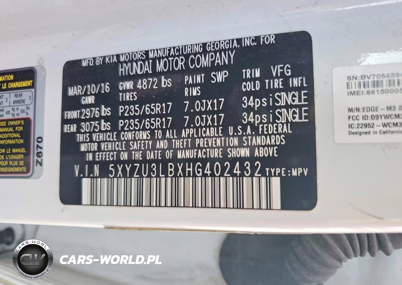2017 Hyundai Santa Fe Sport 2.4L VIN:5XYZU3LBXHG402432 - 13