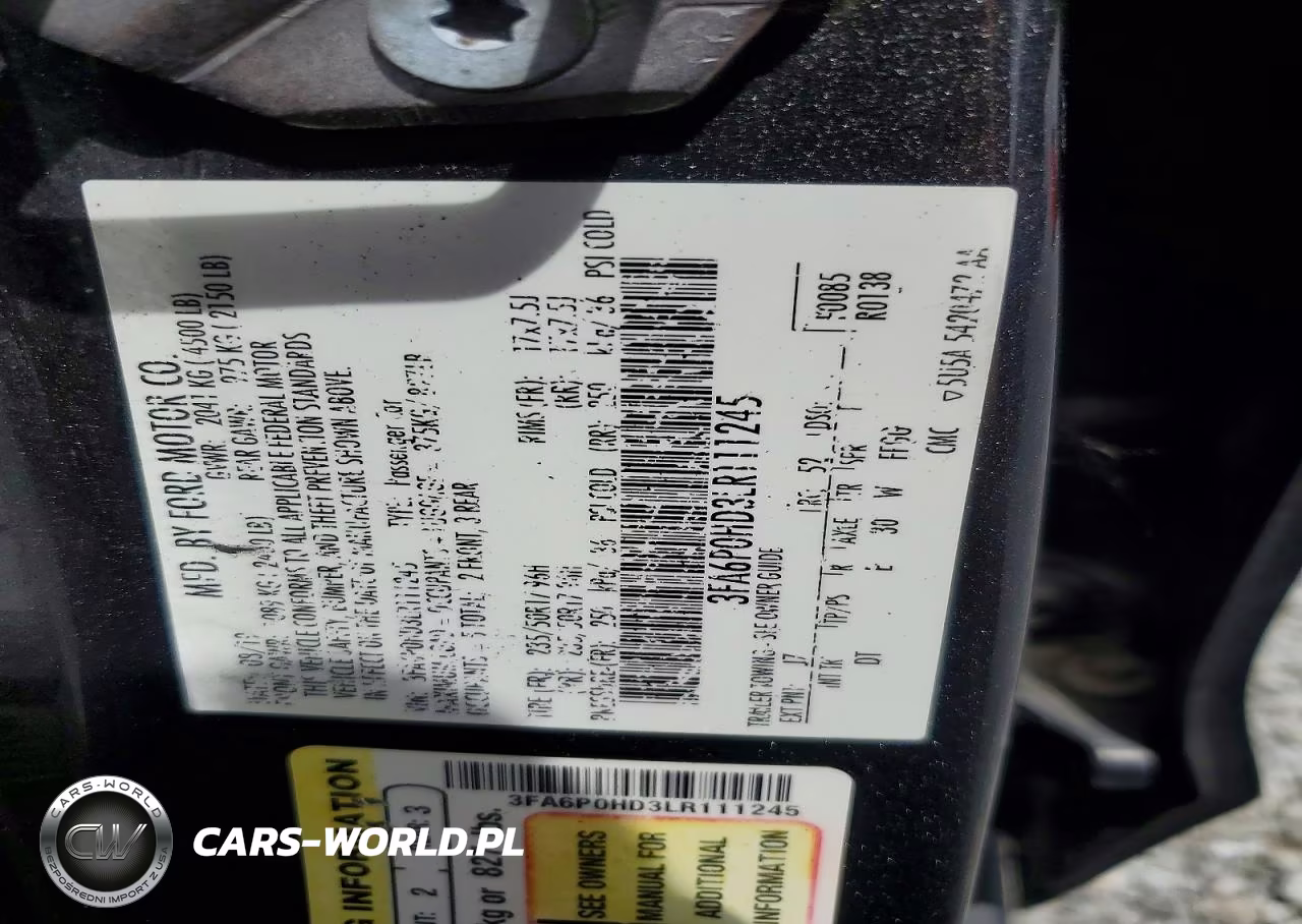 2020 Ford Fusion Se VIN:3FA6P0HD3LR111245 - 13