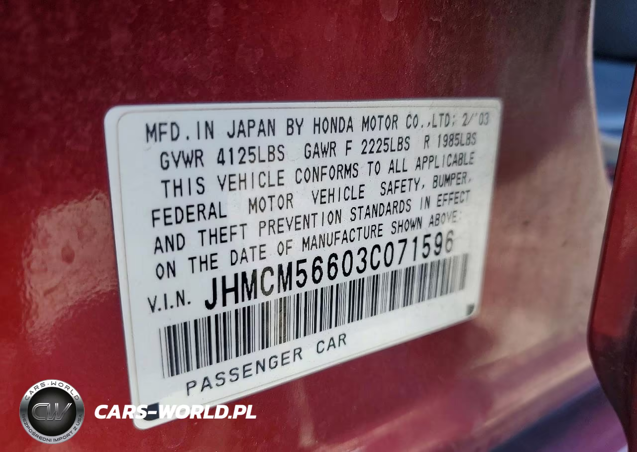 2003 Honda Accord Ex VIN:JHMCM56603C071596 - 12