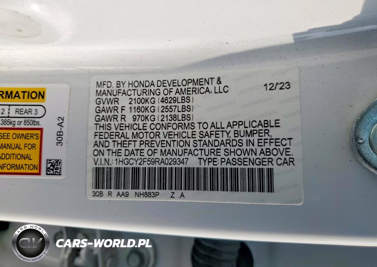 2024 Honda Accord Hybrid Sport VIN:1HGCY2F59RA029347 - 12