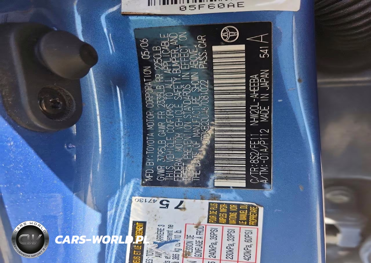 2006 Toyota Prius Base VIN:JTDKB20U467081022 - 12