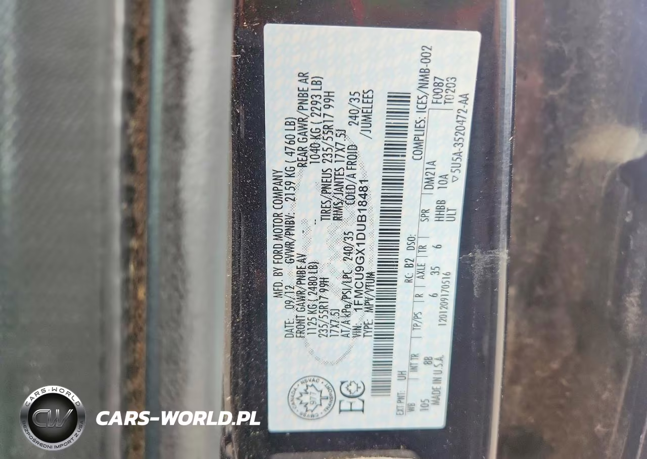 2013 Ford Escape Se VIN:1FMCU9GX1DUB18481 - 13