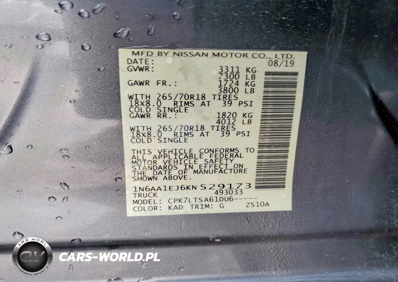 2019 Nissan Titan Sv VIN:1N6AA1EJ6KN529173 - 13