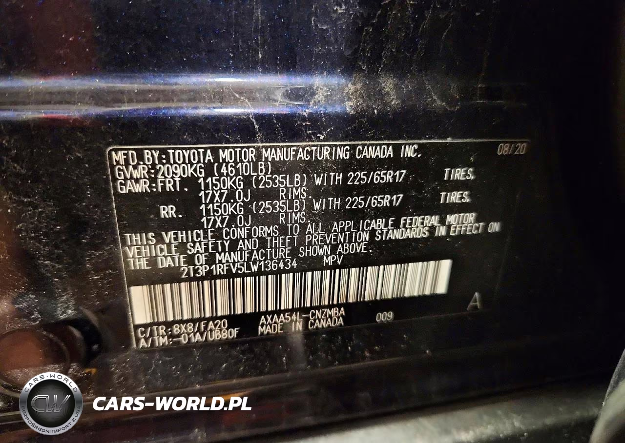 2020 Toyota Rav4 Xle VIN:2T3P1RFV5LW136434 - 14