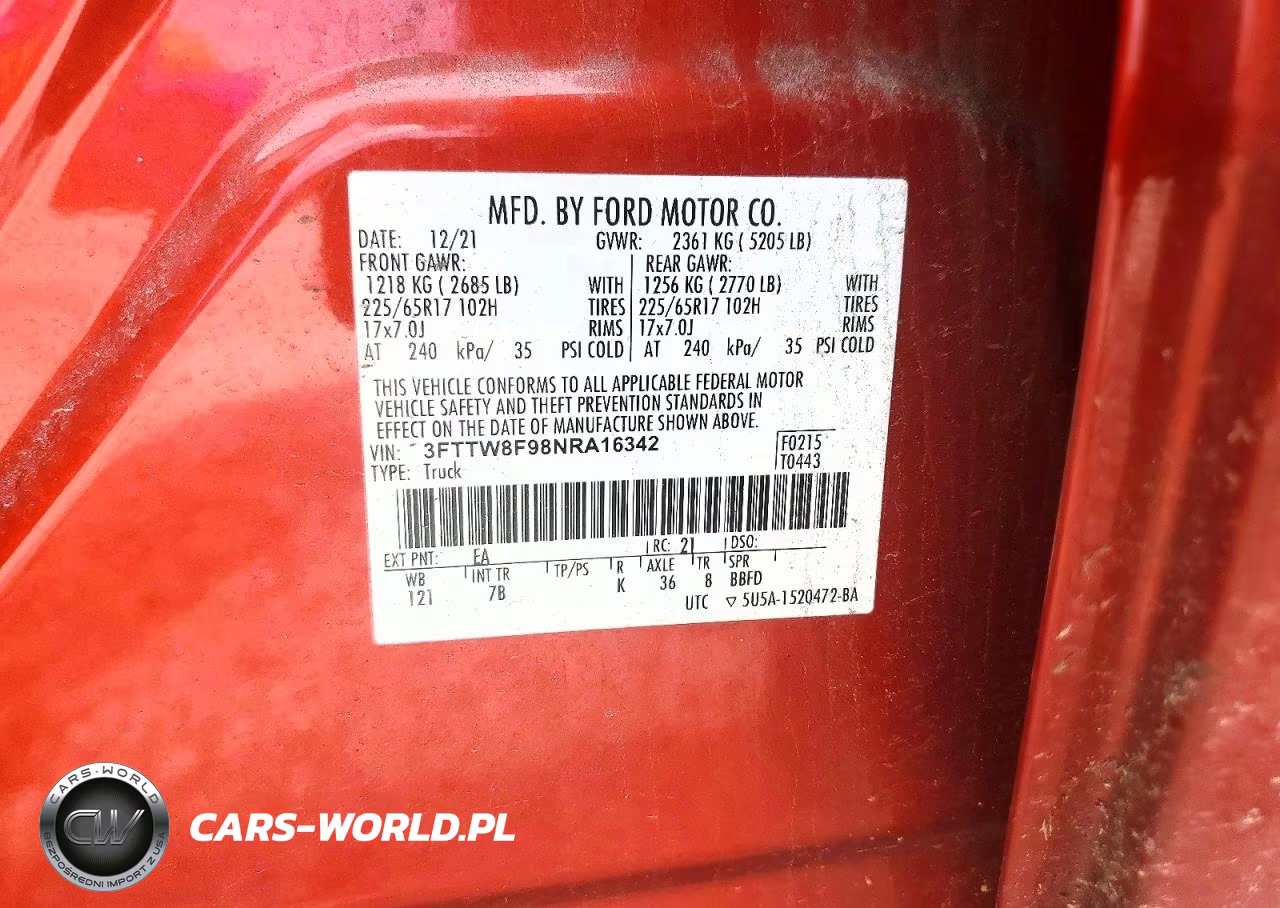 2022 Ford Maverick Xl VIN:3FTTW8F98NRA16342 - 12