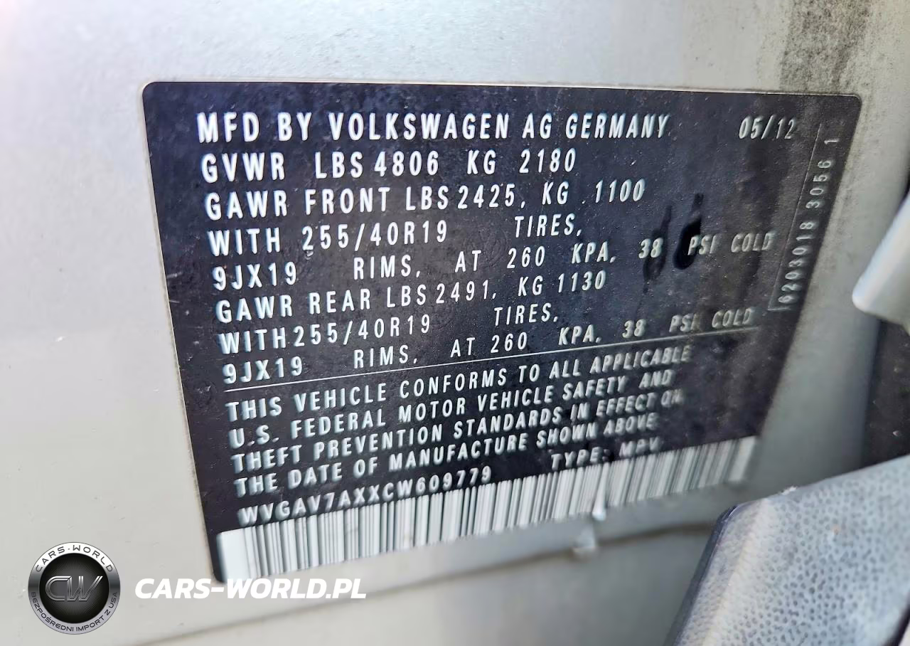 2012 Volkswagen Tiguan S VIN:WVGAV7AXXCW609779 - 13