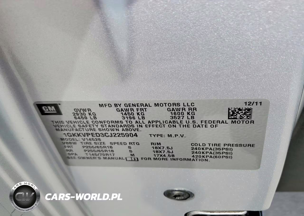 2012 GMC Acadia Sle VIN:1GKKVPED3CJ225904 - 13