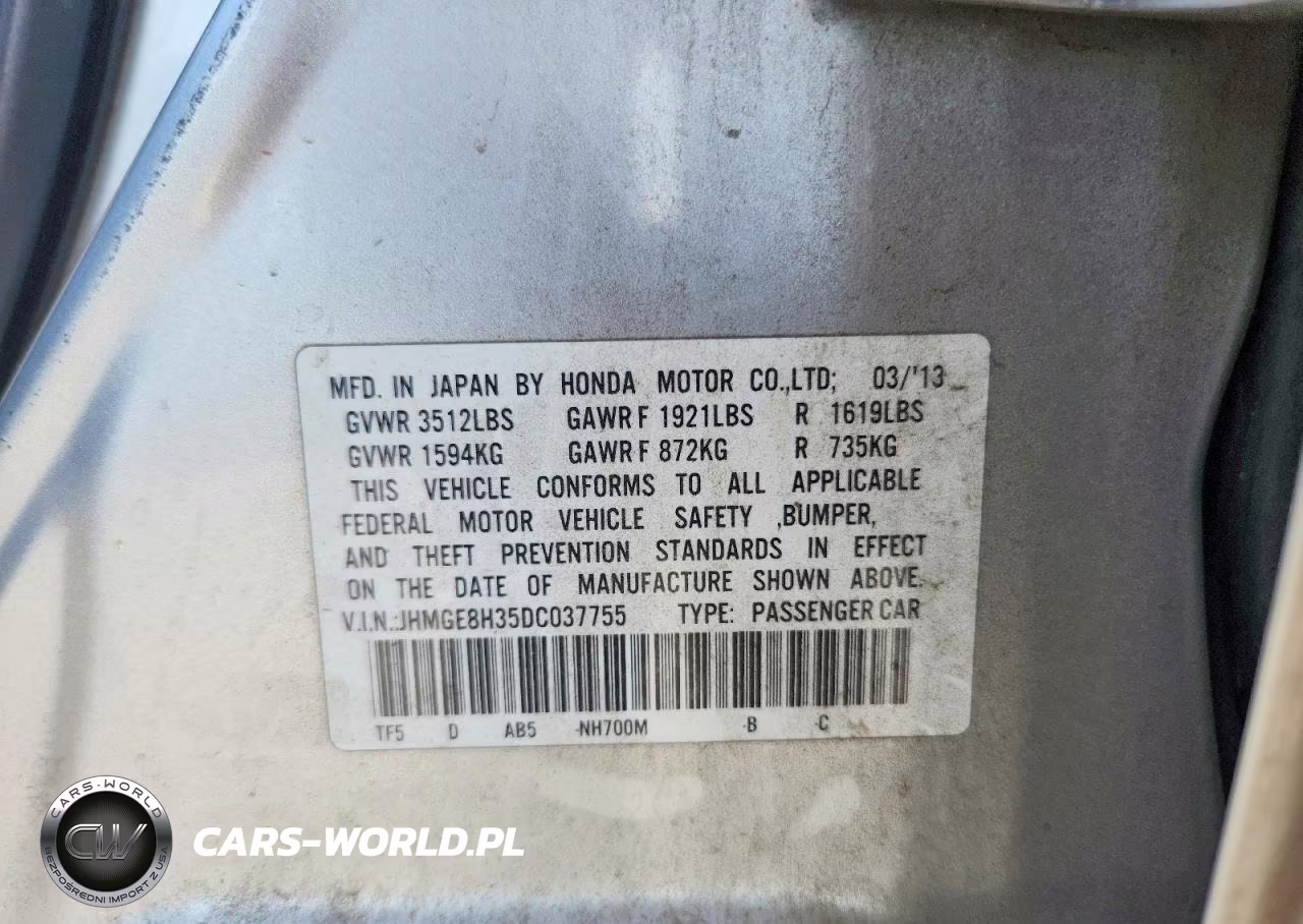 2013 Honda Fit VIN:JHMGE8H35DC037755 - 12