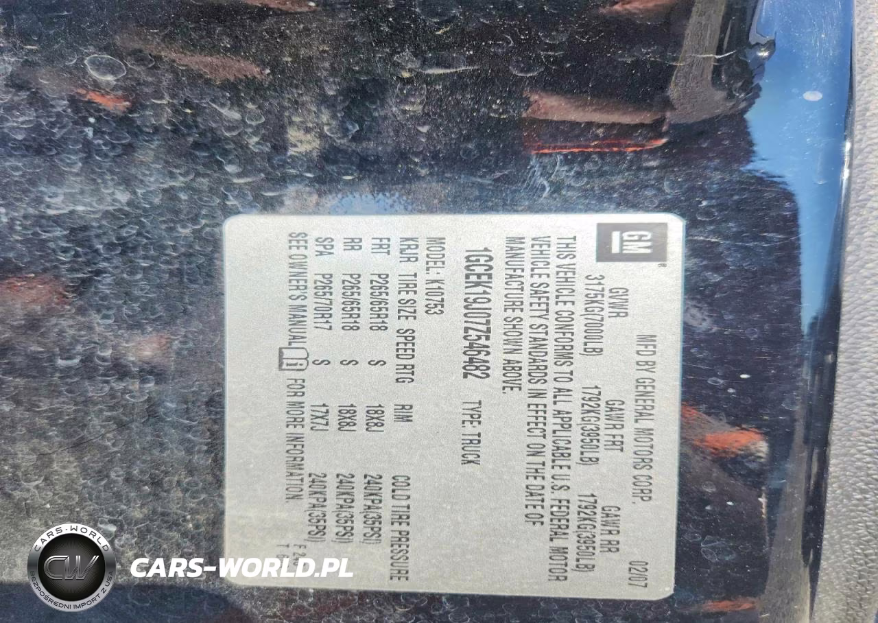 2007 Chevrolet Silverado K1500 VIN:1GCEK19J07Z546482 - 12
