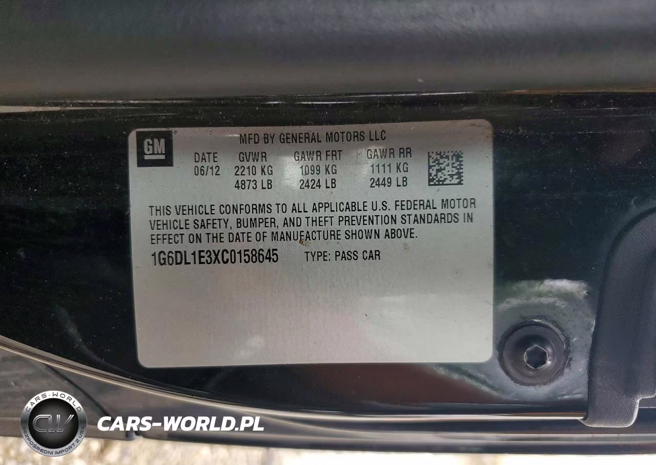 2012 Cadillac Cts Performance VIN:1G6DL1E3XC0158645 - 12