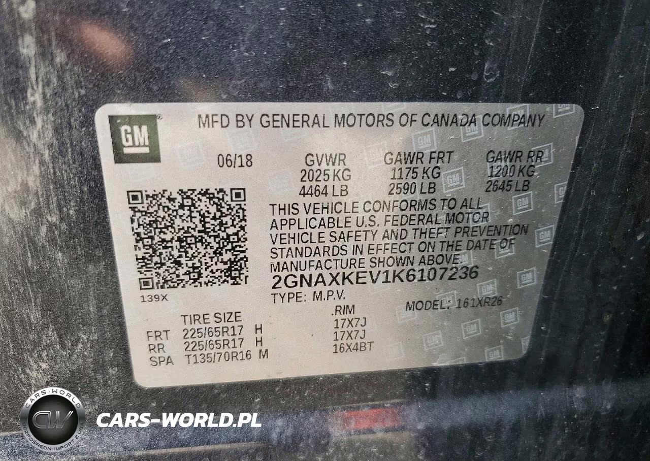 2019 Chevrolet Equinox Lt VIN:2GNAXKEV1K6107236 - 12