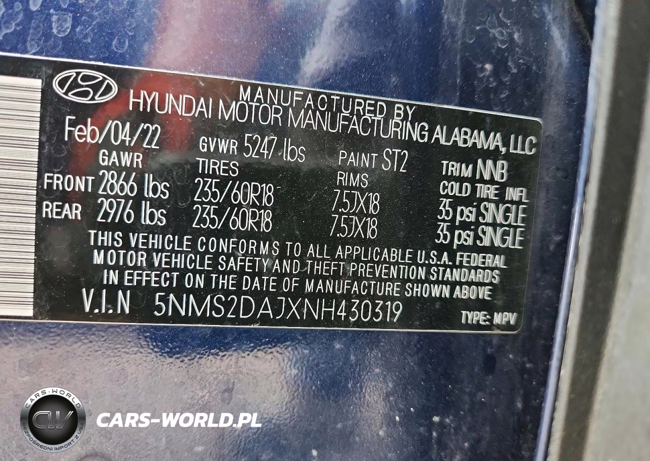 2022 Hyundai Santa Fe Sel VIN:5NMS2DAJXNH430319 - 14