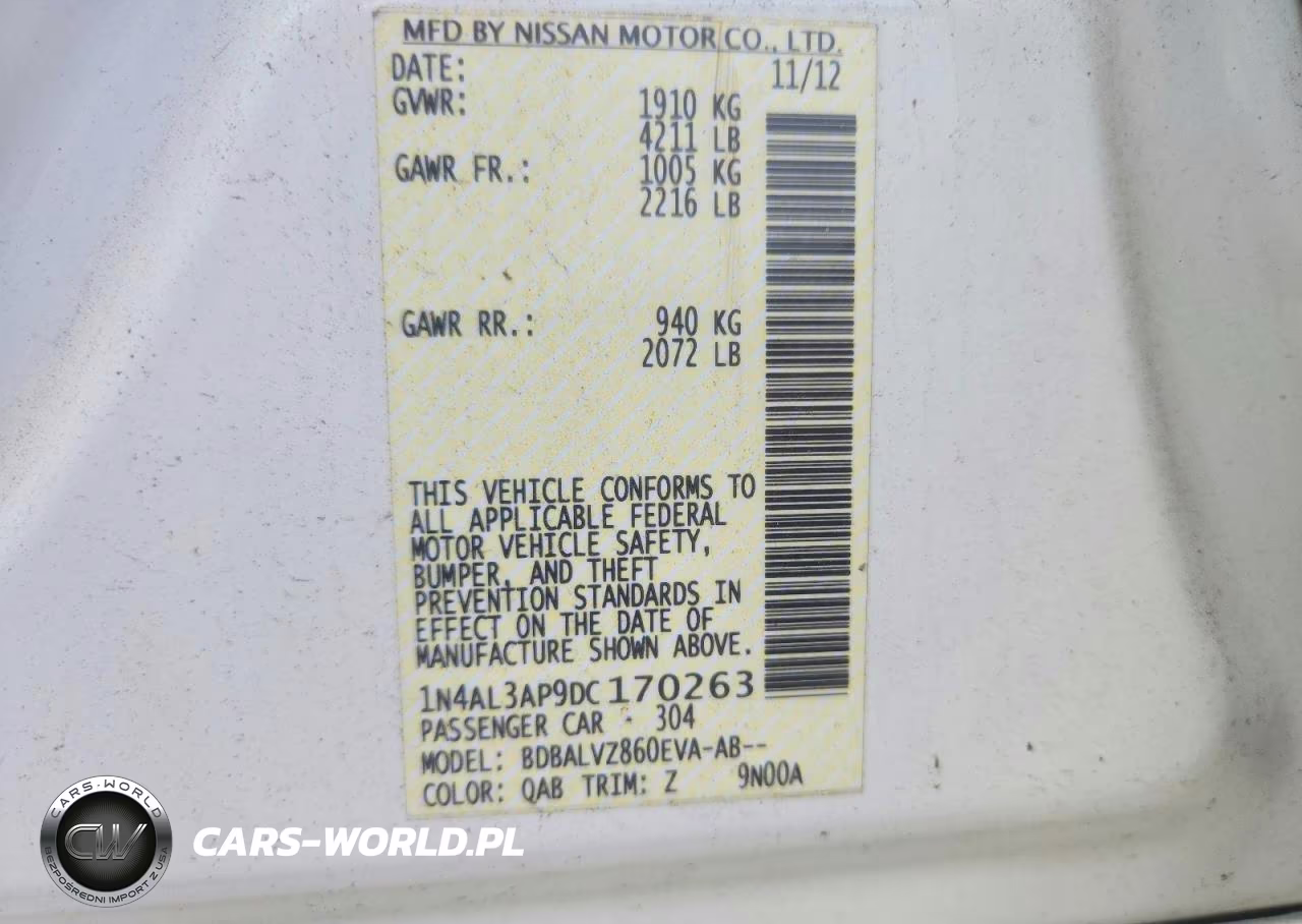 2013 Nissan Altima 2.5 VIN:1N4AL3AP9DC170263 - 13