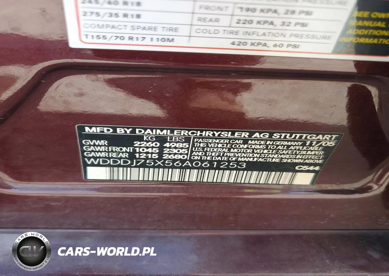 2006 Mercedes-Benz Cls 500C VIN:WDDDJ75X56A061253 - 12