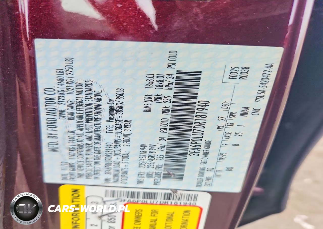 2013 Ford Fusion Se Hybrid VIN:3FA6P0LU7DR181940 - 12