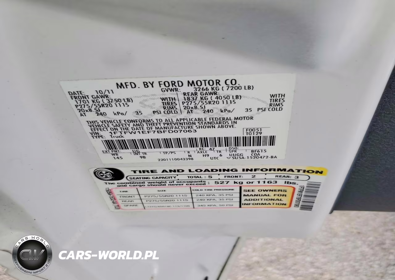 2011 Ford F150 Supercrew VIN:1FTFW1EF7BFD07063 - 12