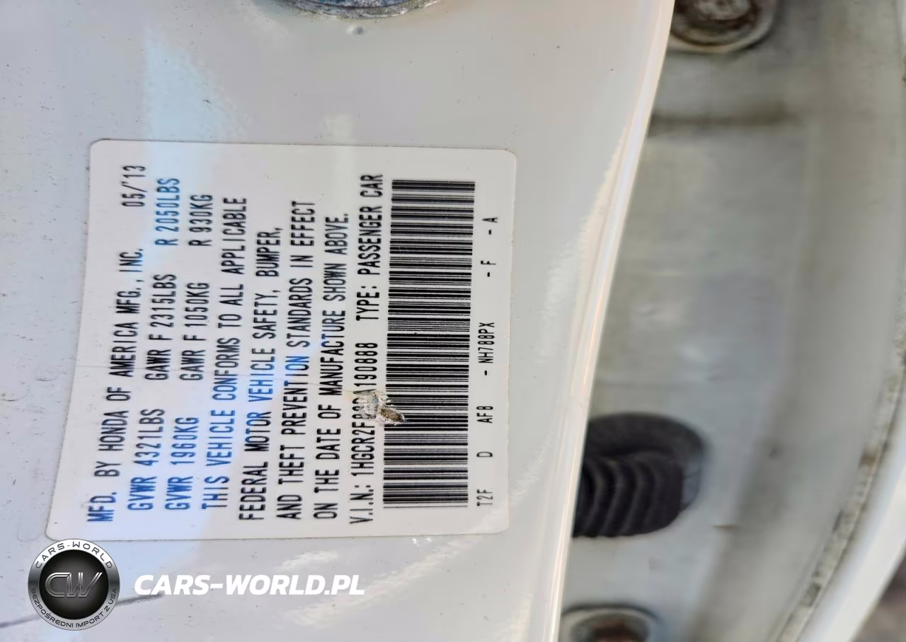 2013 Honda Accord Exl VIN:1HGCR2F83DA190888 - 12