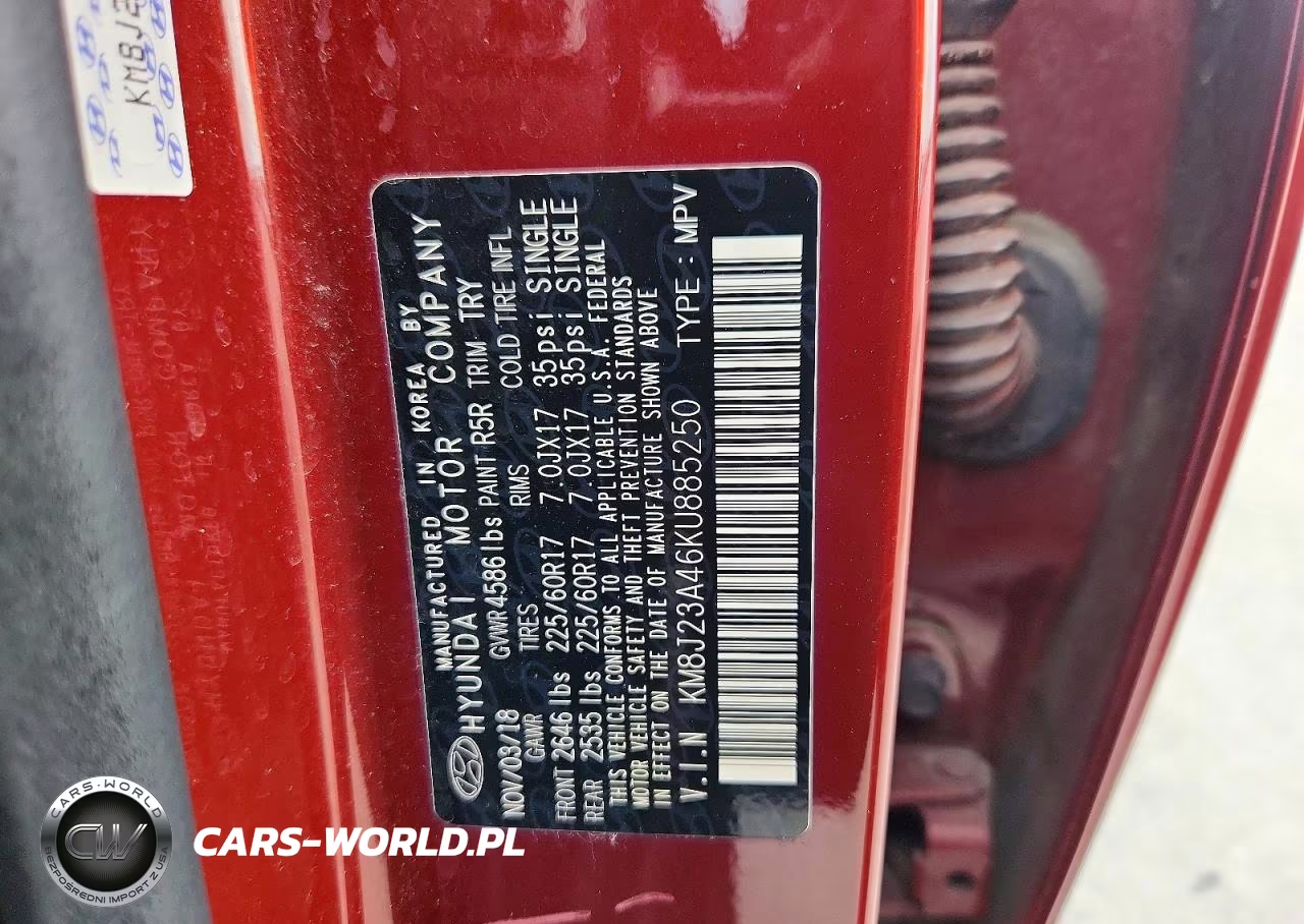 2019 Hyundai Tucson Se VIN:KM8J23A46KU885250 - 13