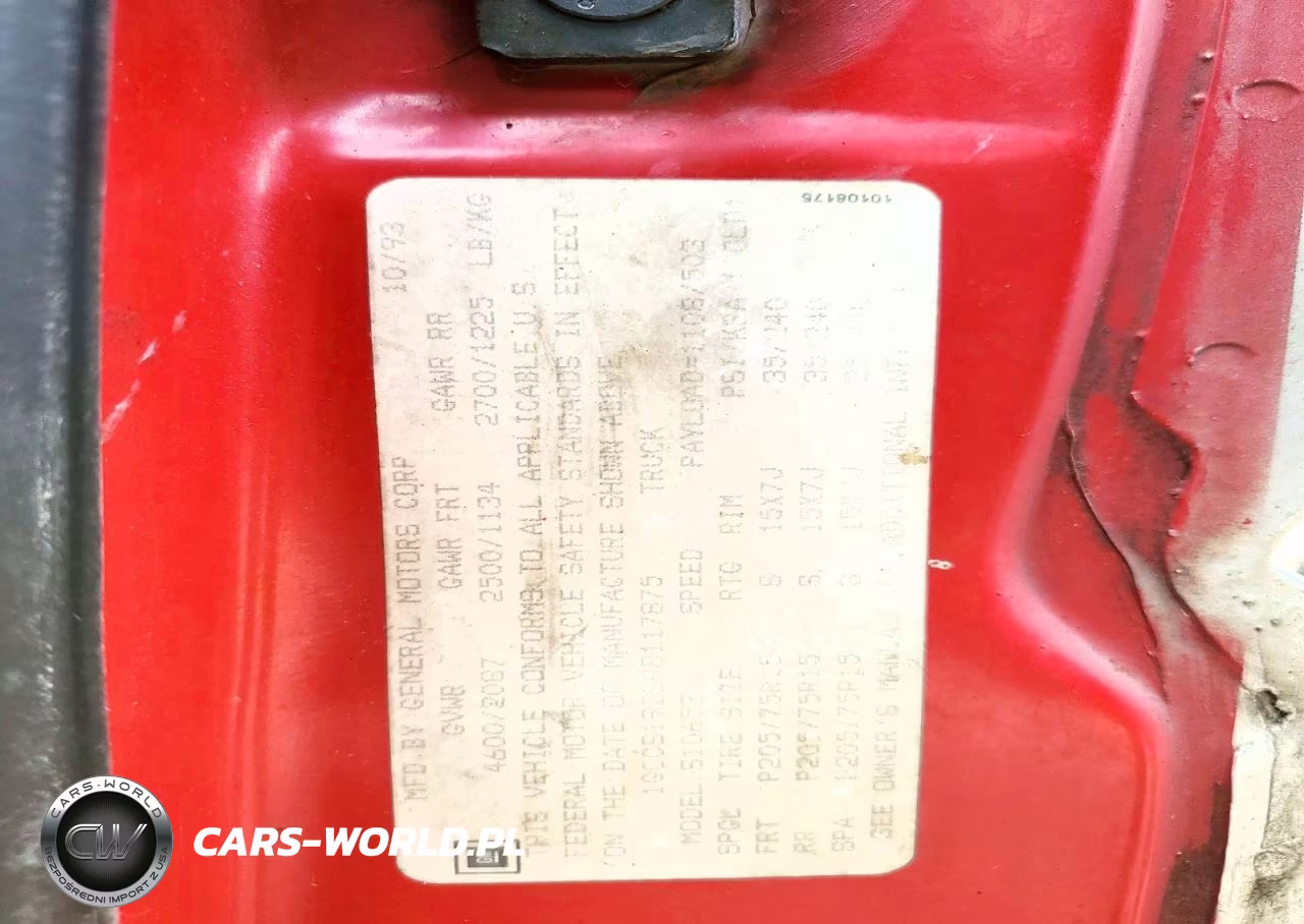 1994 Chevrolet S Truck S10 VIN:1GCCS19Z3R8117875 - 12