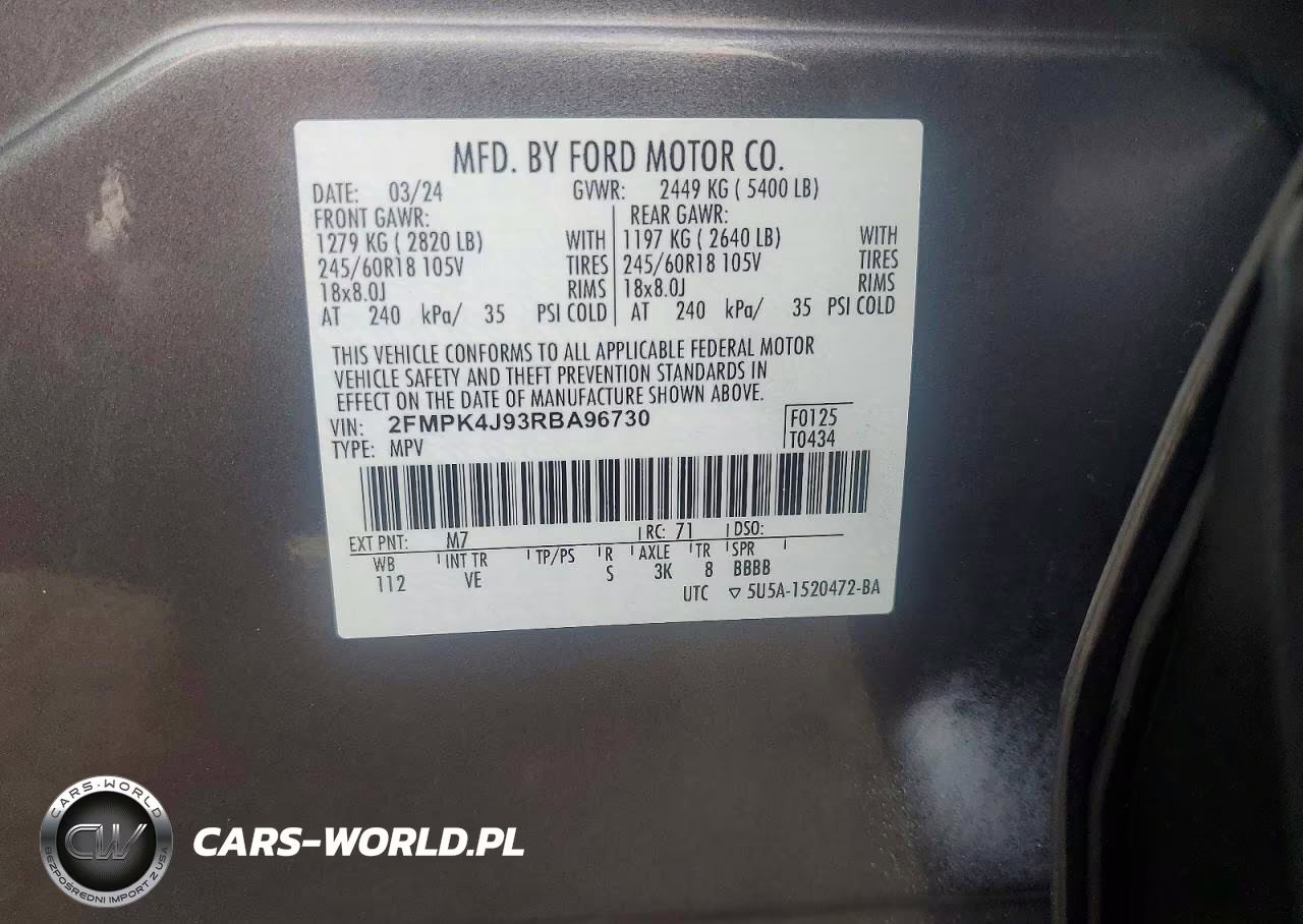 2024 Ford Edge Sel VIN:2FMPK4J93RBA96730 - 14