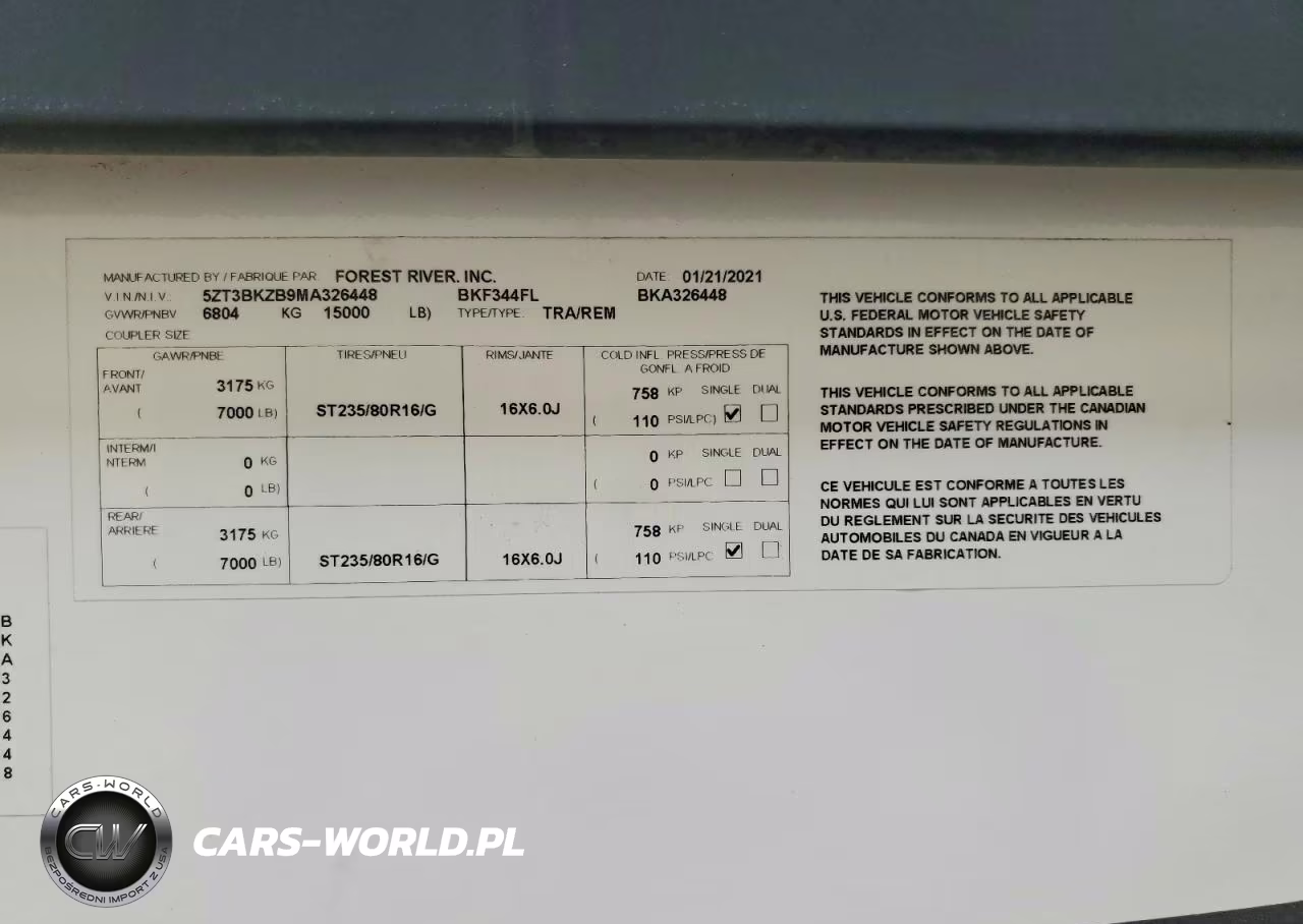 2021 Forest River Brookstone Camper VIN:5ZT3BKZB9MA326448 - 10
