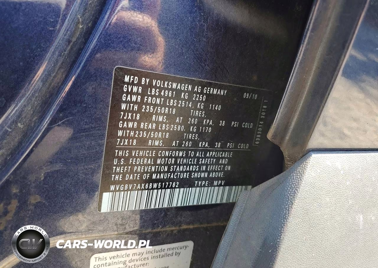 2011 Volkswagen Tiguan S VIN:WVGBV7AX6BW517782 - 13