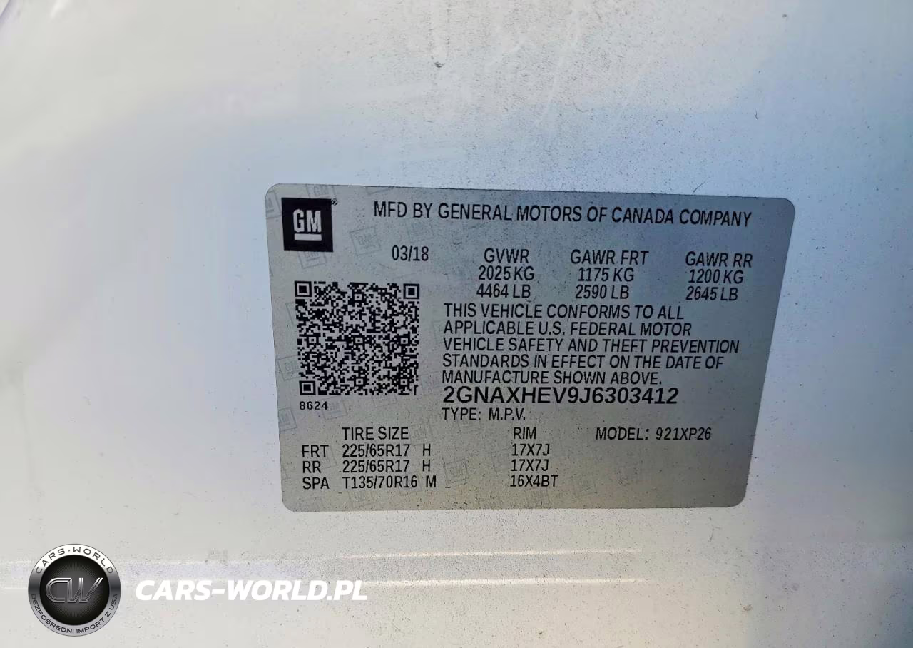 2018 Chevrolet Equinox Ls VIN:2GNAXHEV9J6303412 - 14