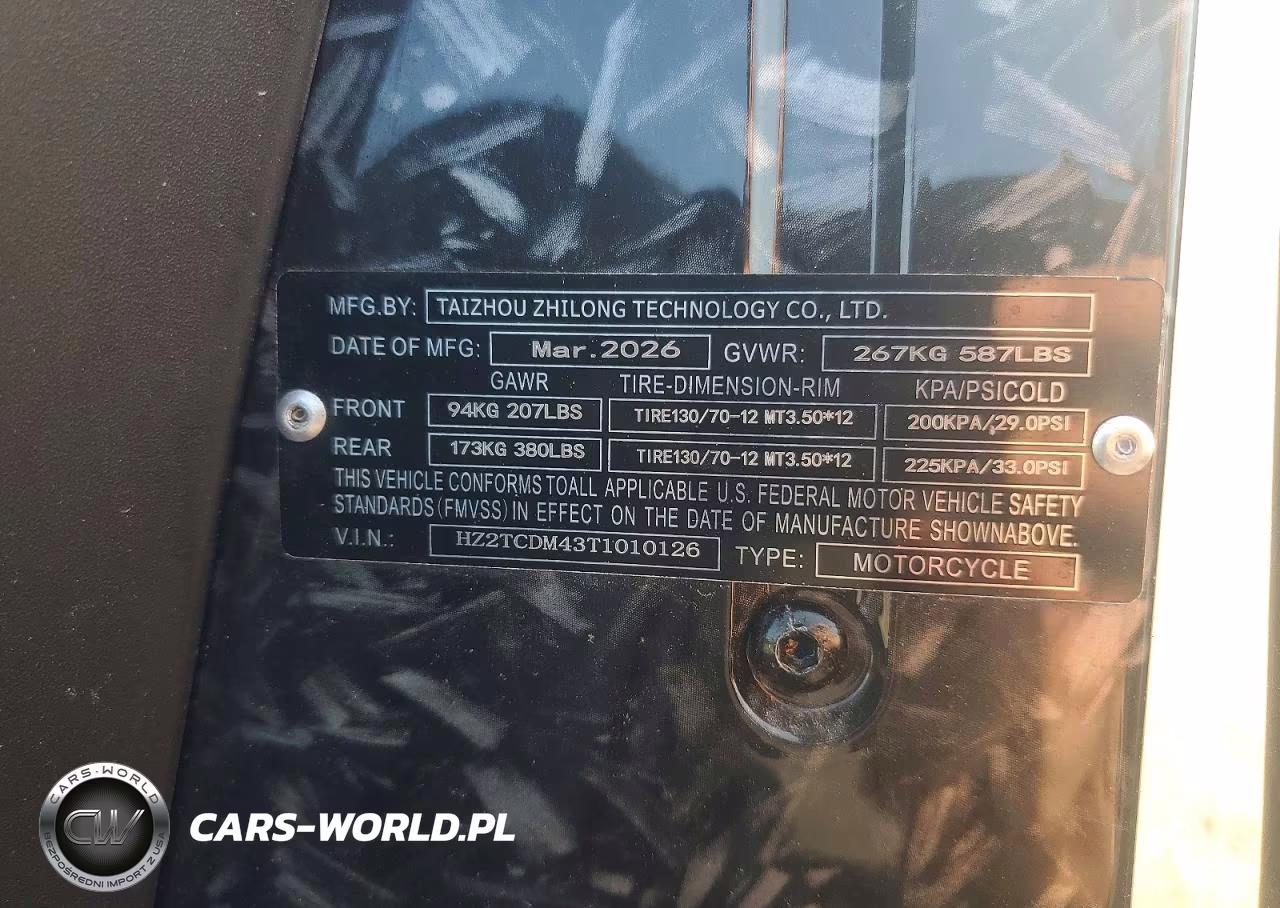 2026 Scooter Flywing Tank VIN:HZ2TCDM43T1010126 - 8
