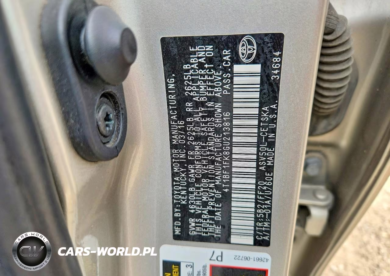 2016 Toyota Camry Se VIN:4T1BF1FK8GU213816 - 12