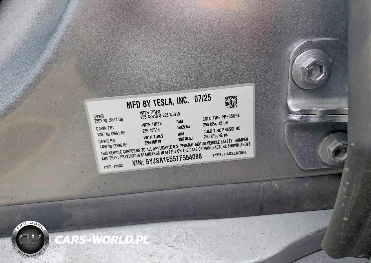 2026 Tesla Model S VIN:5YJSA1E55TF554088 - 13