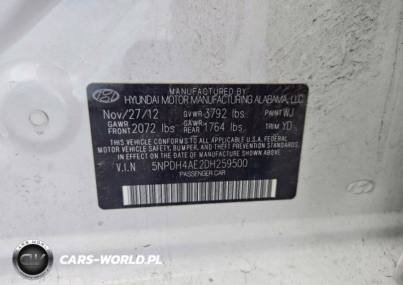 2013 Hyundai Elantra Limited VIN:5NPDH4AE2DH259500 - 13