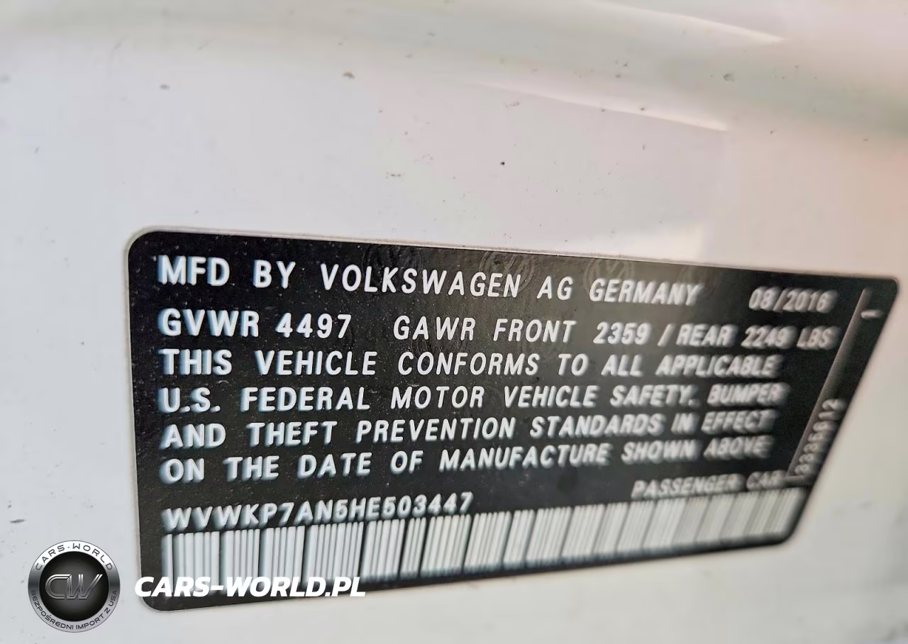 2017 Volkswagen Cc Sport VIN:WVWKP7AN5HE503447 - 13
