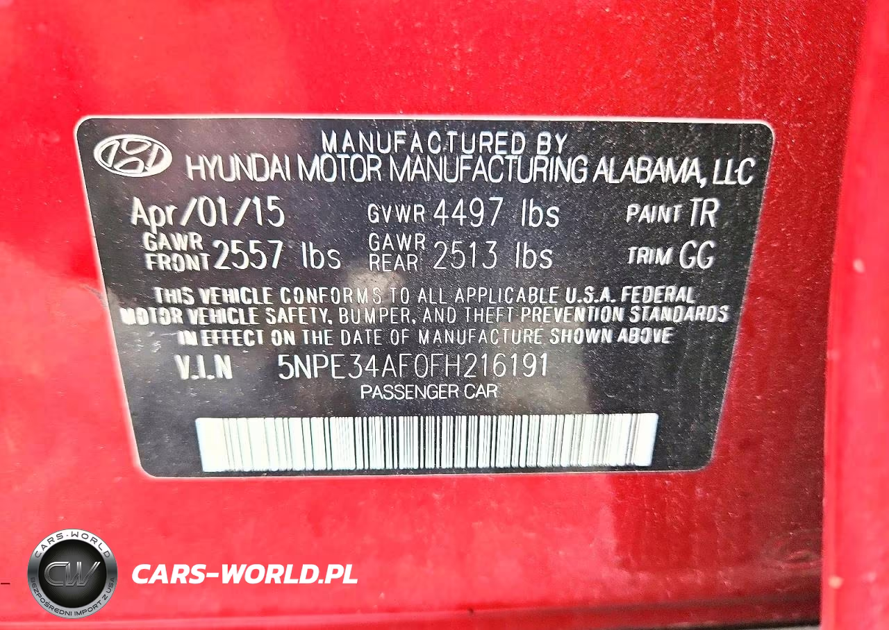 2015 Hyundai Sonata Sport VIN:5NPE34AF0FH216191 - 12