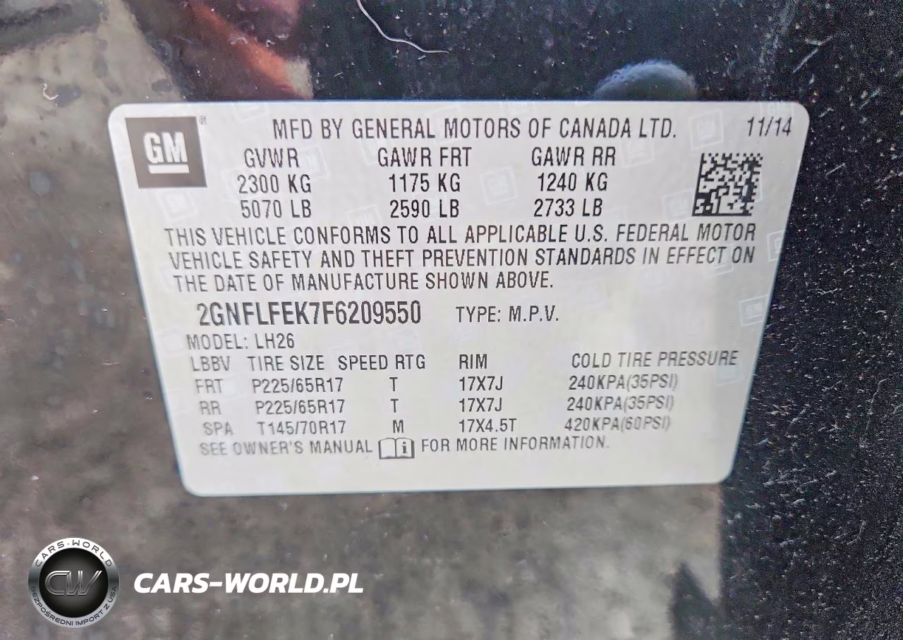 2015 Chevrolet Equinox Lt VIN:2GNFLFEK7F6209550 - 14