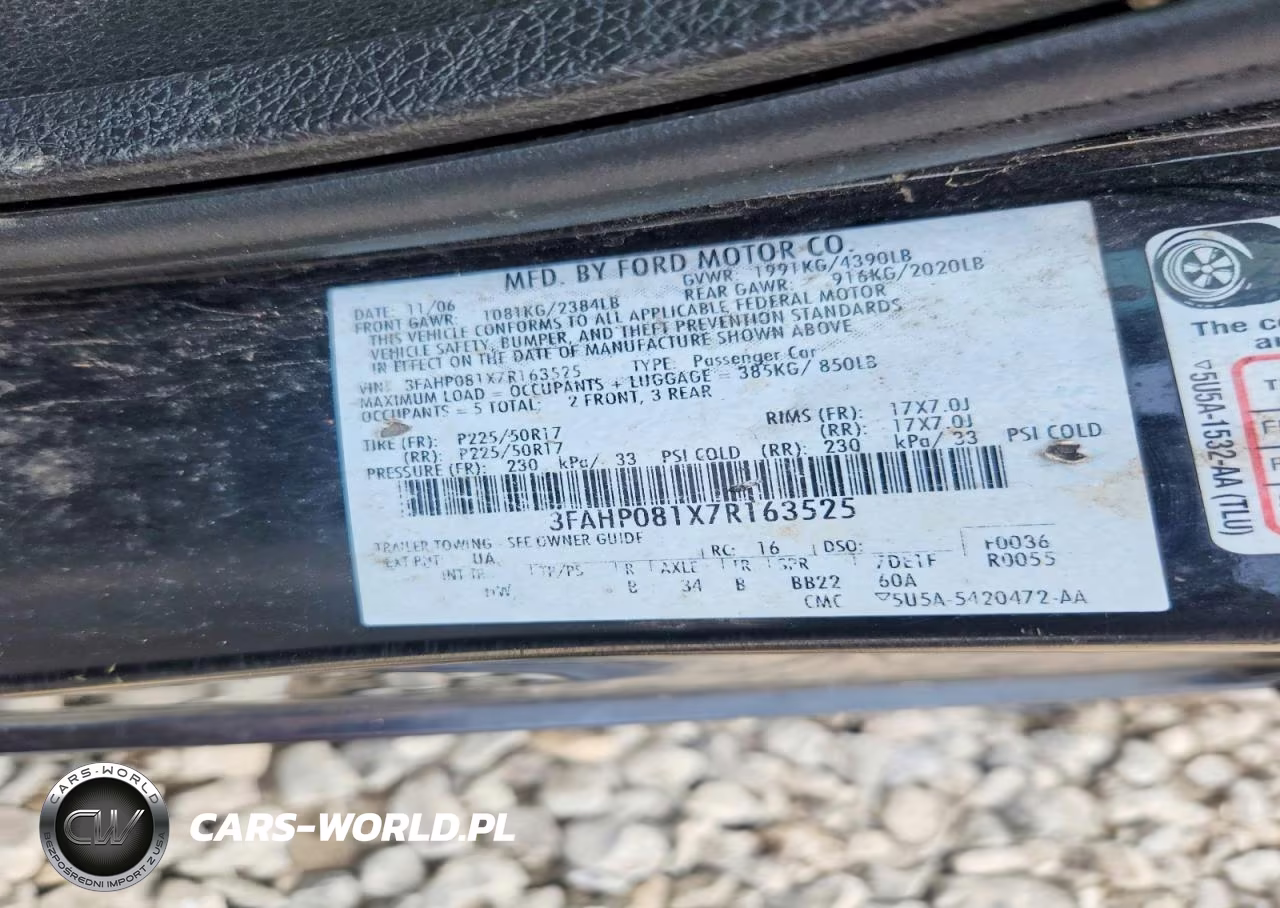 2007 Ford Fusion Sel VIN:3FAHP081X7R163525 - 13