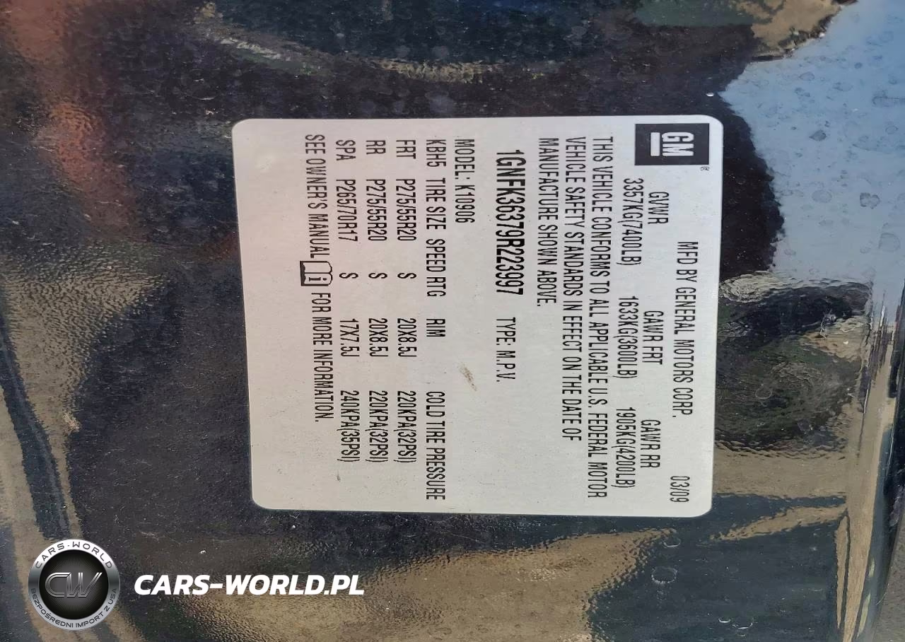 2009 Chevrolet Suburban K1500 Ltz VIN:1GNFK36379R223997 - 13