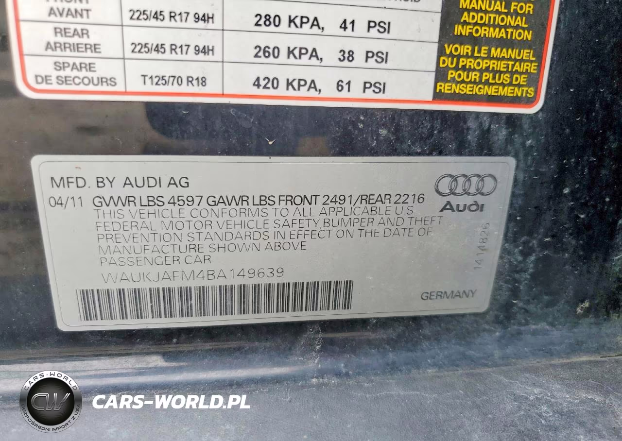 2011 Audi A3 2.0 Tdi Premium VIN:WAUKJAFM4BA149639 - 12
