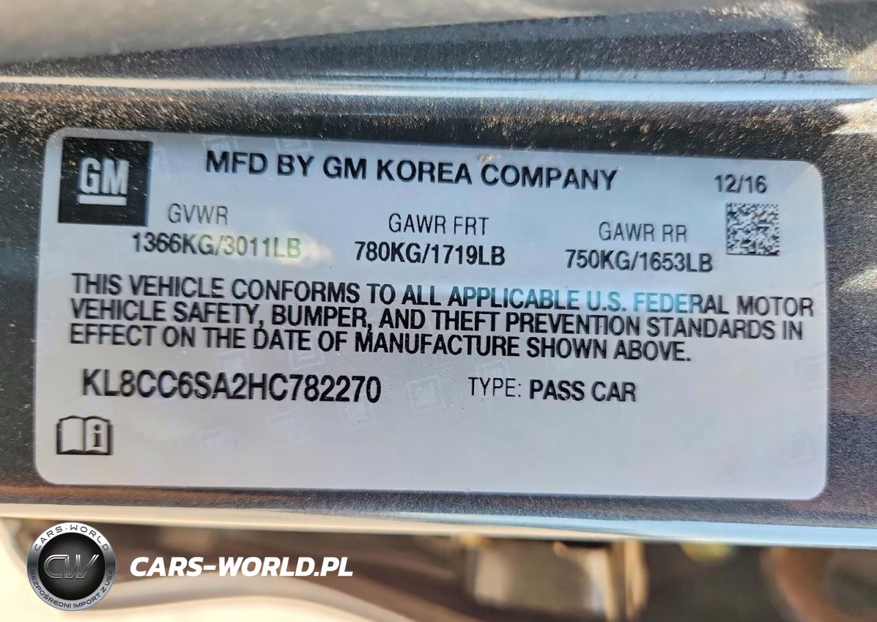 2017 Chevrolet Spark 1Lt VIN:KL8CC6SA2HC782270 - 13