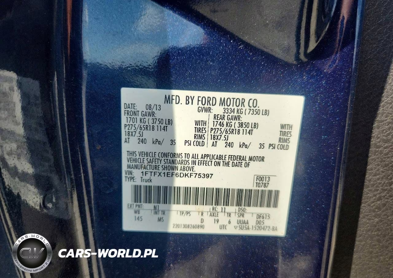 2013 Ford F150 Super Cab VIN:1FTFX1EF6DKF75397 - 12