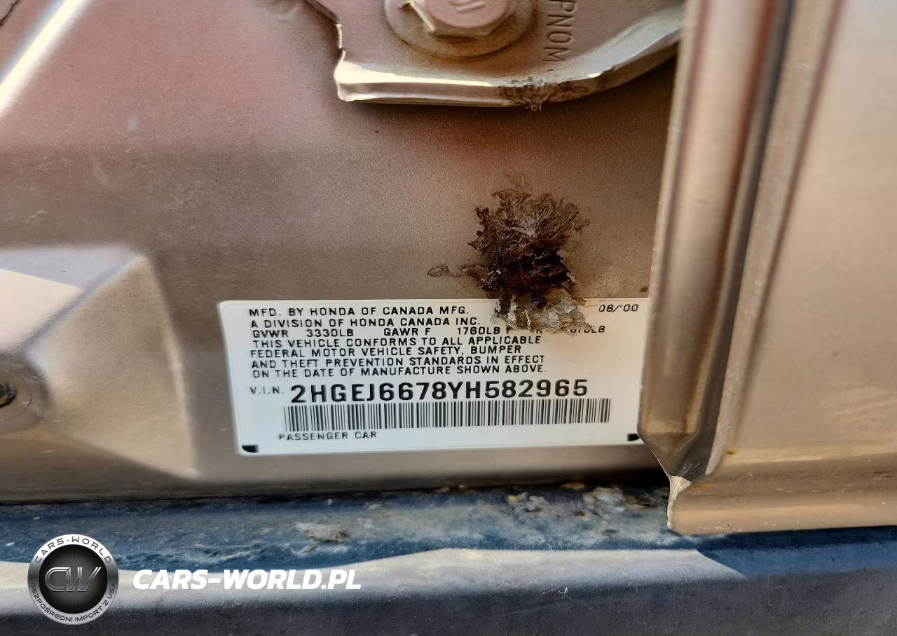2000 Honda Civic Lx VIN:2HGEJ6678YH582965 - 12