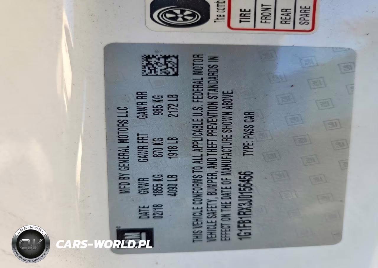 2018 Chevrolet Camaro Lt VIN:1G1FB1RX3J0156456 - 12